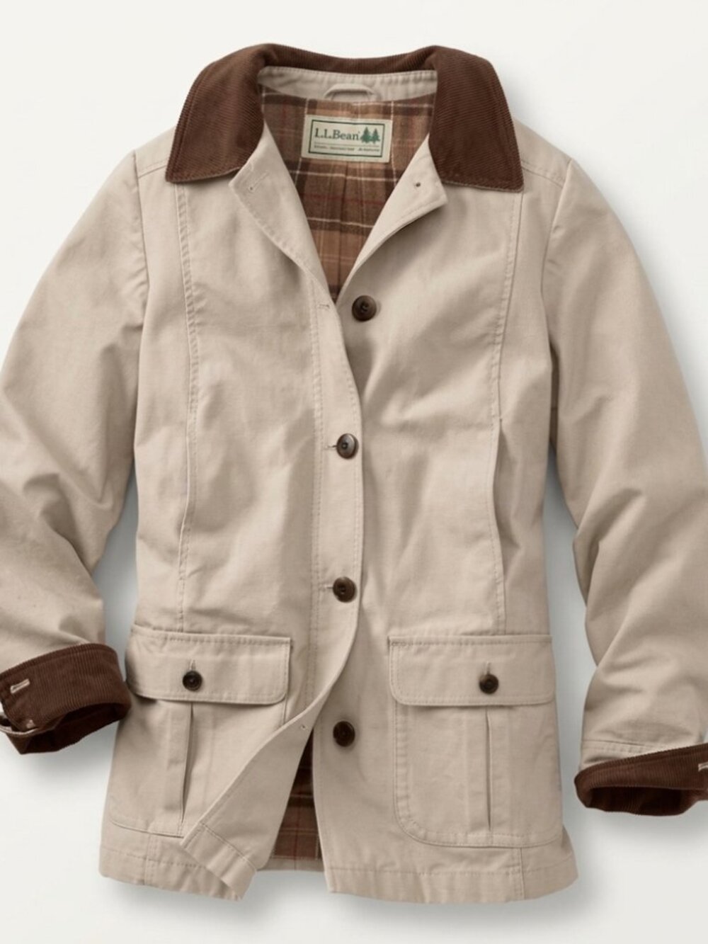 L.L. Bean Women's Adirondack Barn Coat Flannel-Lined Stone Gorpcore Outdoor 3X